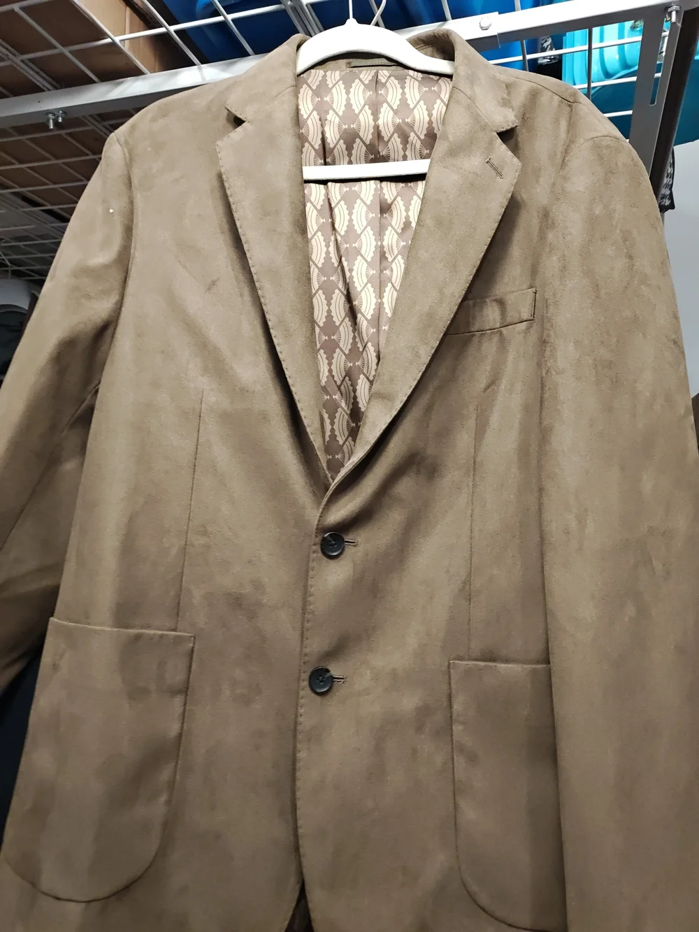 Men's Tan Suede-Style Blazer Sport Coat